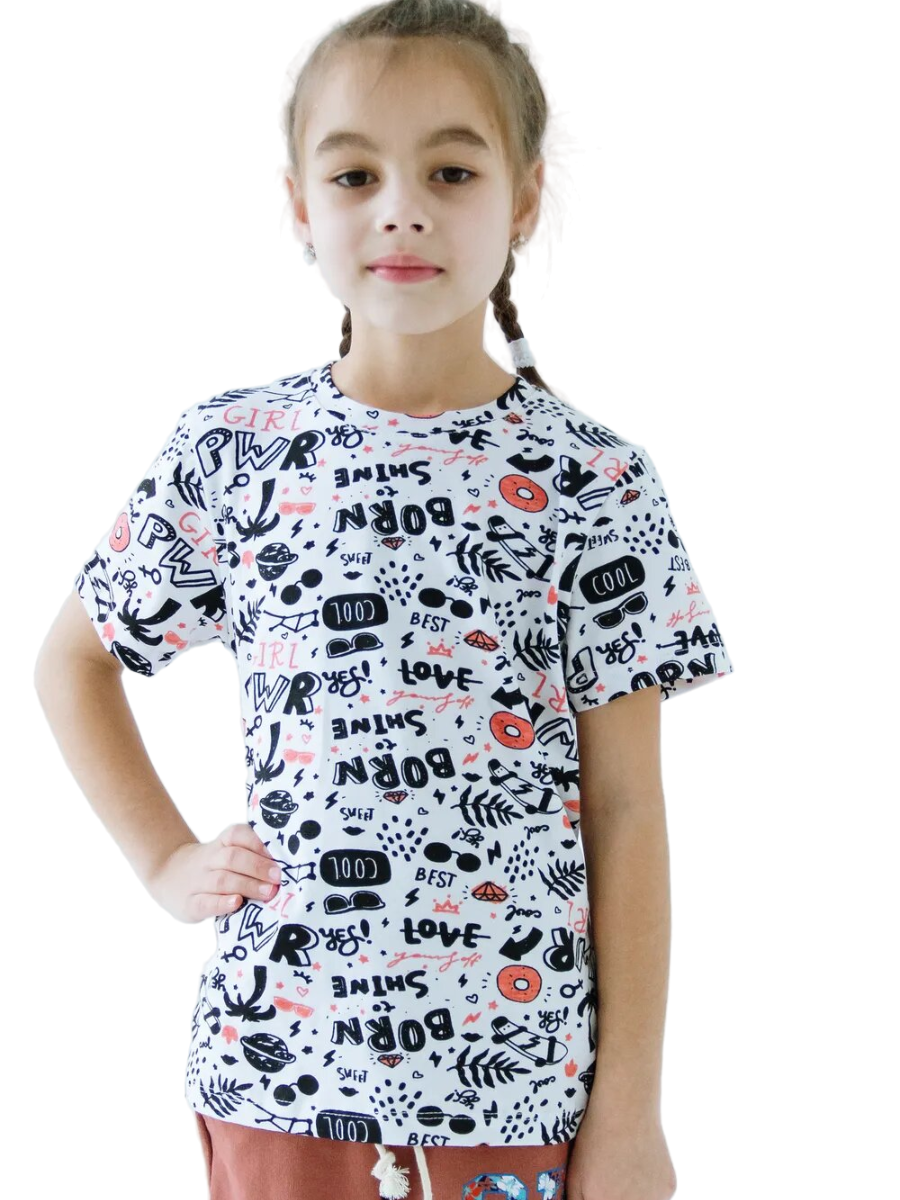 

Футболка детская Ohana market Bukva, белый, 116, Bukva