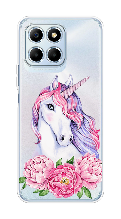 

Чехол на Huawei Honor X6/X6s "Единорог с пионами", Розовый;белый;зеленый, 6109550-1