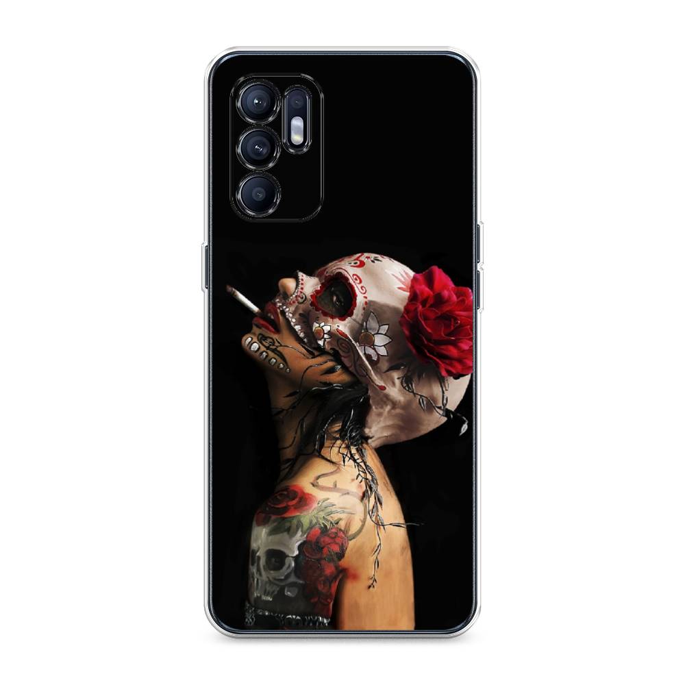 

Чехол Awog на Oppo Reno 6 4G "Девушка с черепом", Разноцветный, 257850-9