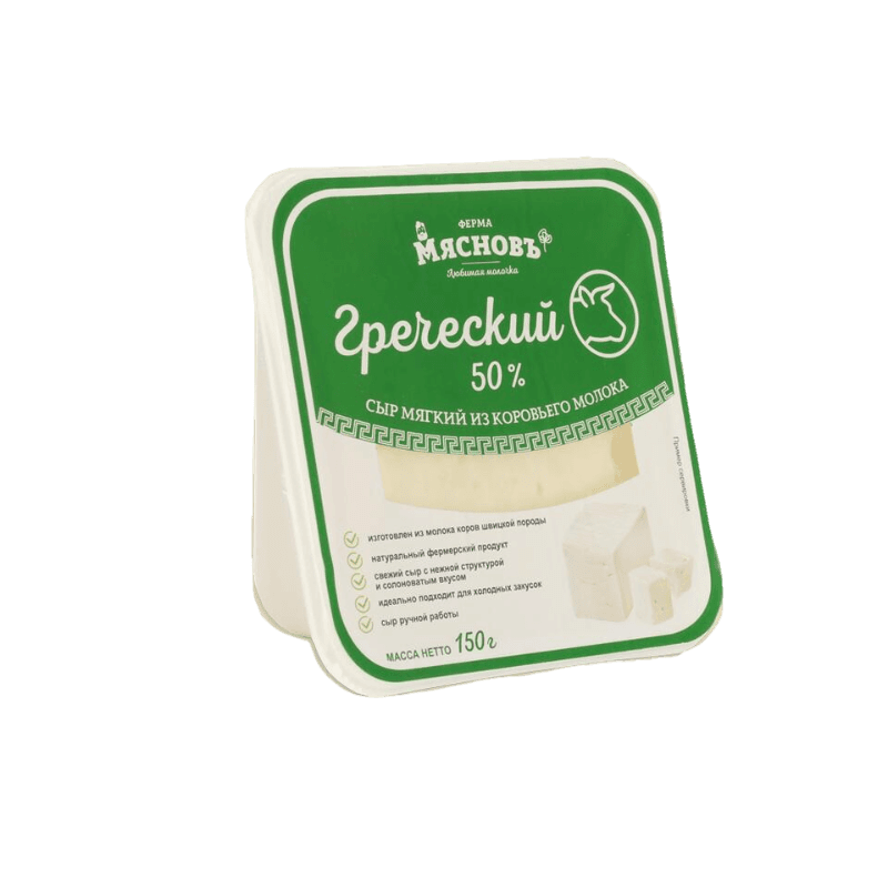 

Сыр мягкий МясновЪ ФЕРМА Греческий из коровьего молока 50% 150 г