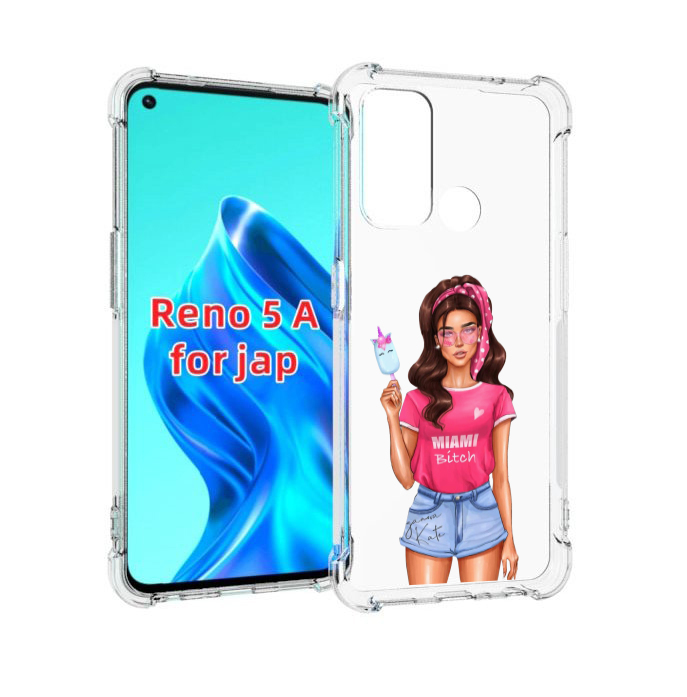 

Чехол MyPads майами-битч женский для Oppo Reno 5A, Прозрачный, Tocco