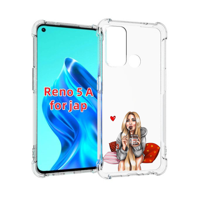 

Чехол MyPads любительница-нутеллы женский для Oppo Reno 5A, Прозрачный, Tocco