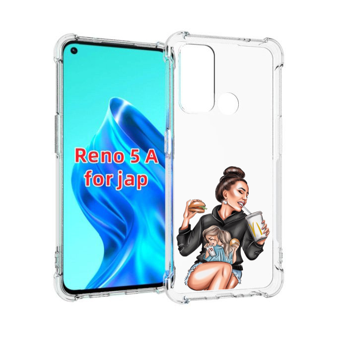 

Чехол MyPads любительница-макдональдс женский для Oppo Reno 5A, Прозрачный, Tocco