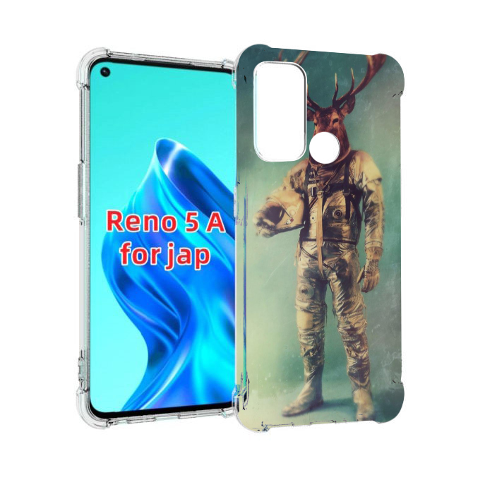 

Чехол MyPads лось космонавт для Oppo Reno 5A, Прозрачный, Tocco