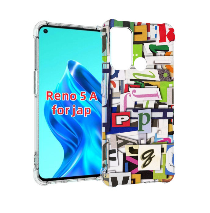 

Чехол MyPads ломанные-буквы для Oppo Reno 5A, Прозрачный, Tocco