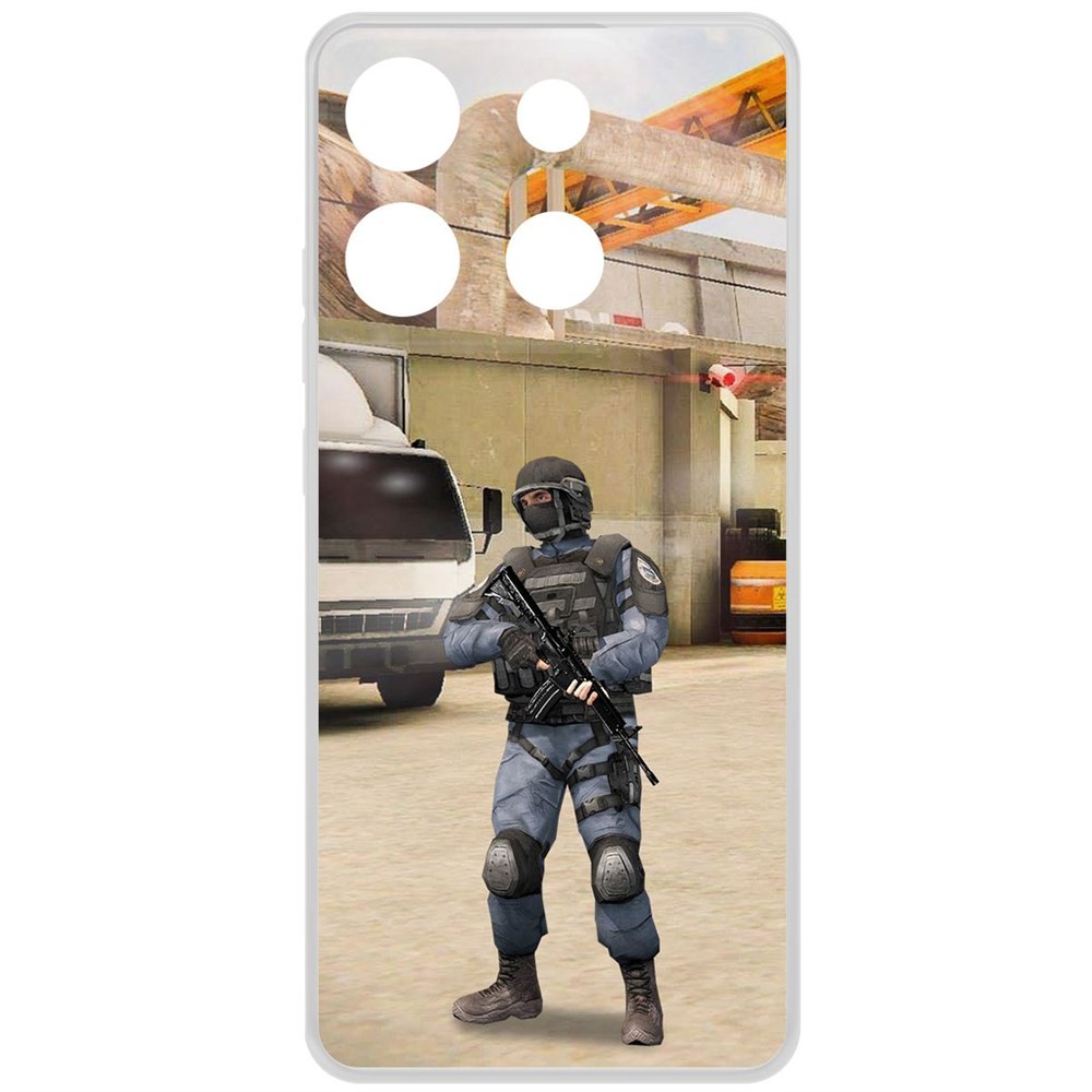 

Чехол-накладка Krutoff Clear Case Cтандофф 2 (Standoff 2) - GIGN для INFINIX Smart 7 Plus, Прозрачный