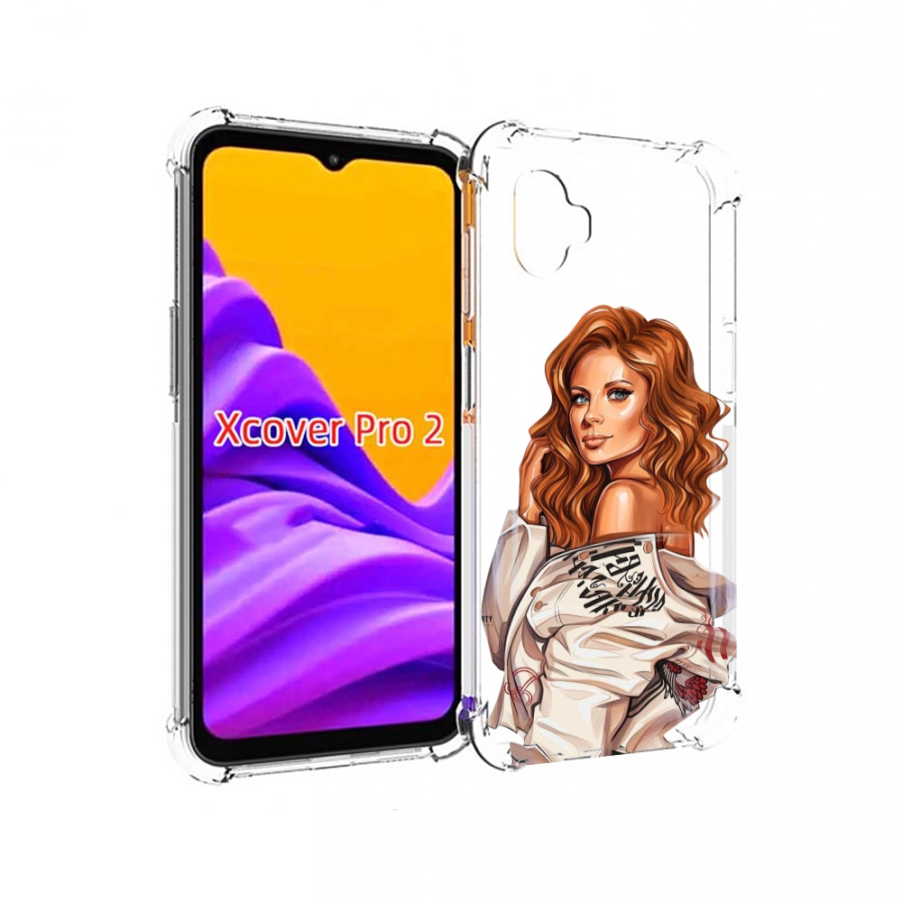 Чехол MyPads Бежевая-куртка женский для Samsung Galaxy Xcover Pro 2