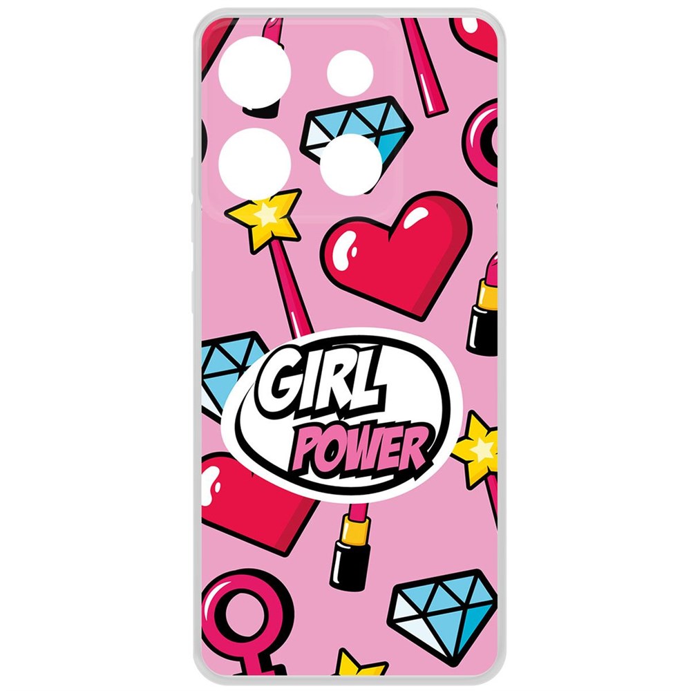 

Чехол-накладка Krutoff Clear Case Girl Power для INFINIX Smart 7 Plus, Прозрачный