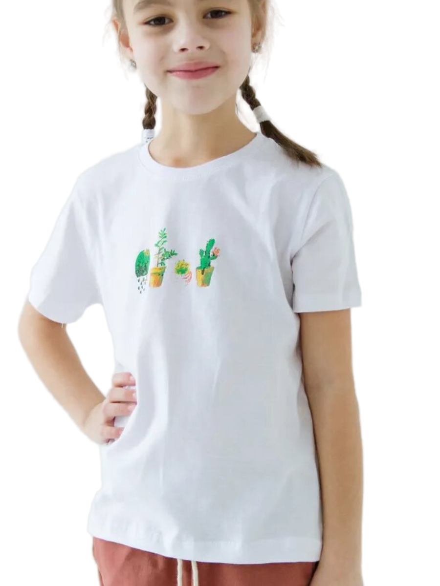 

Футболка детская Ohana market Kaktus, белый, 110, Kaktus