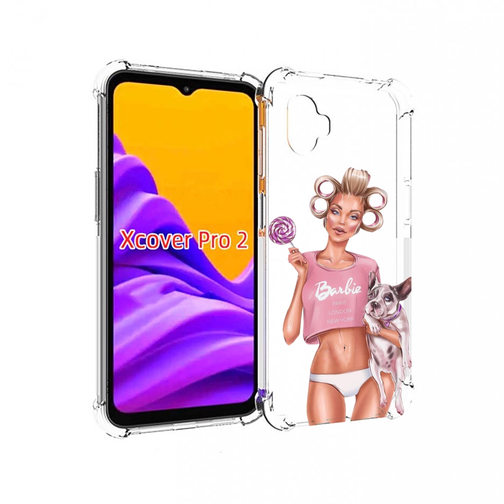 

Чехол MyPads Барби-с-собачкой женский для Samsung Galaxy Xcover Pro 2, Прозрачный, Tocco