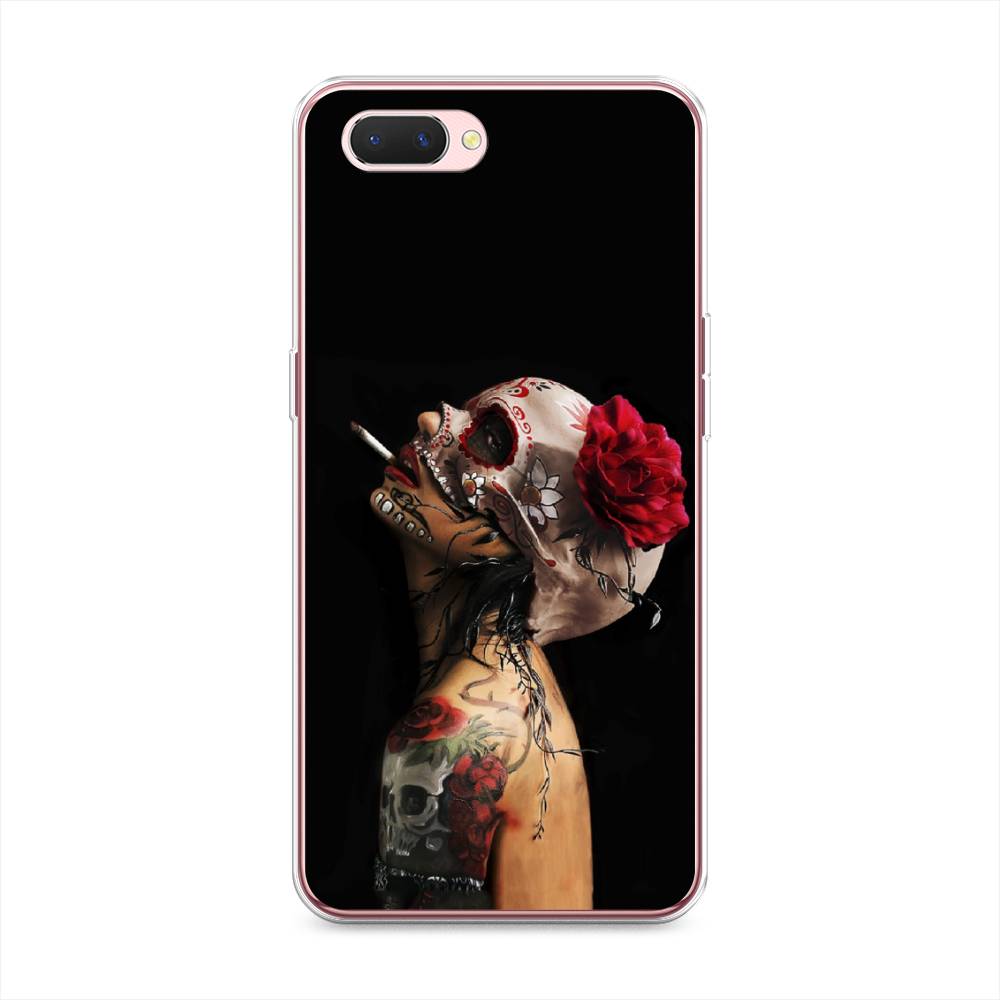

Чехол Awog на Oppo A3s "Девушка с черепом", Разноцветный, 252050-9