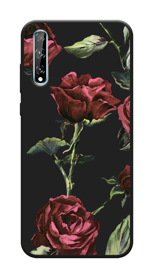 

Чехол Awog на Huawei Y8p "Бордовые розы фон", Красный, 6103452-1