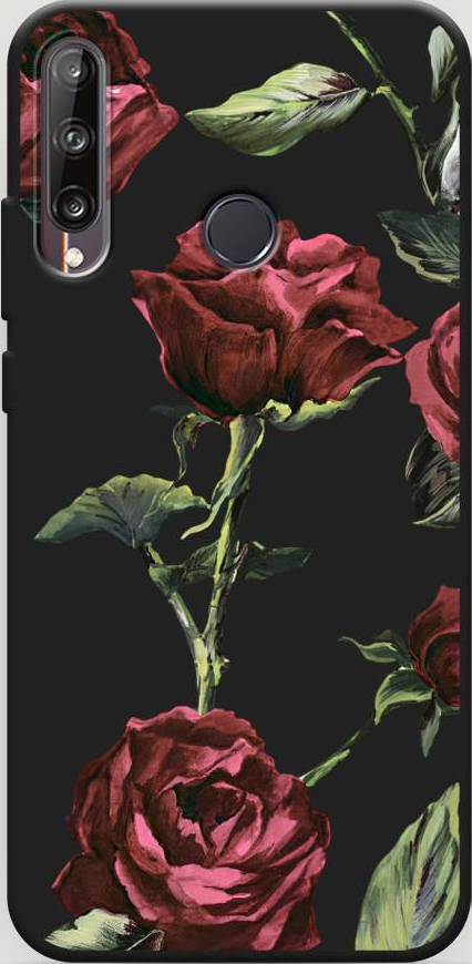 

Чехол Awog на Huawei P40 lite E "Бордовые розы фон", Красный, 612452-1