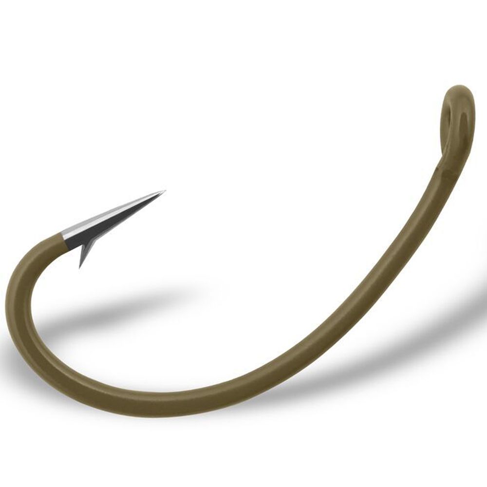 

Одинарные крючки Gurza Curve Shank классические №2, с колечком, прямое острие, с бородкой, Коричневый, Gurza Yamato c Ring Camou