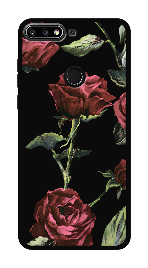 

Чехол Awog на Huawei Nova 2 Lite "Бордовые розы фон", Красный, 64652-1