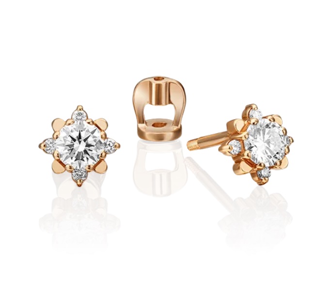 

Серьги-пусеты из красного золота с бриллиантом PLATINA jewelry 02-0297-00-101-1110-30, 02-0297-00-101-1110-30