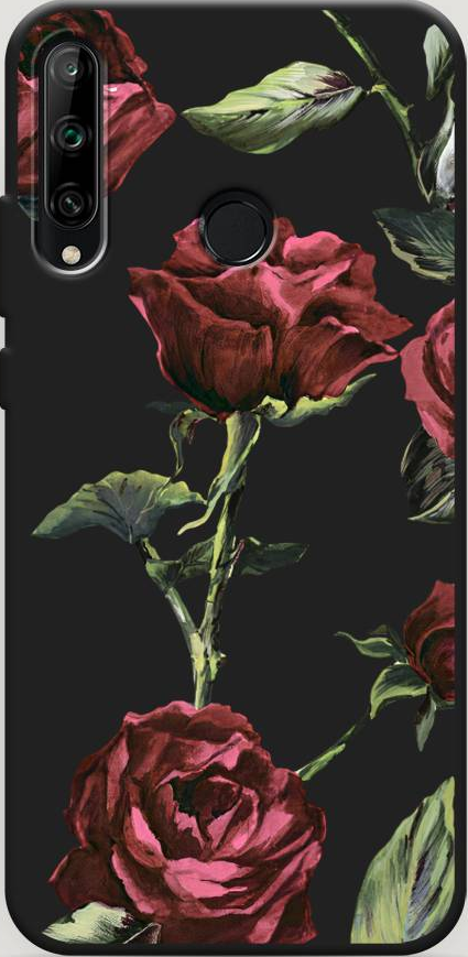 Чехол Awog  на Honor 9C Бордовые розы фон