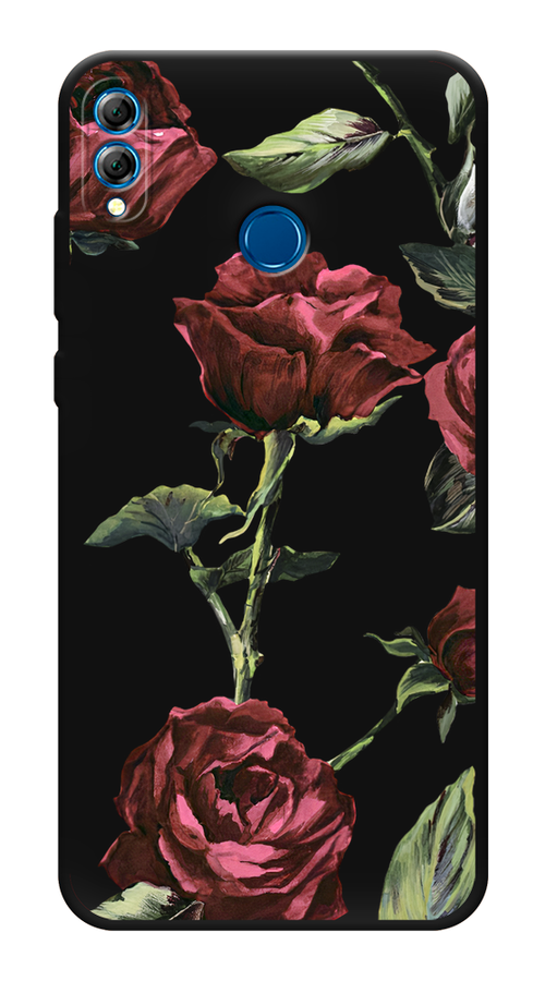 

Чехол Awog на Honor 8X "Бордовые розы фон", Красный, 66752-1