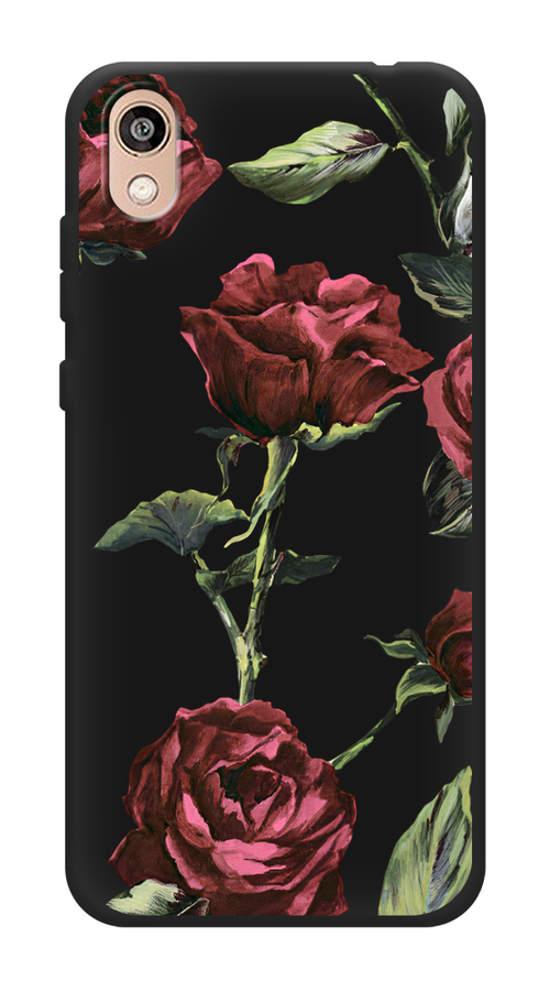 

Чехол Awog на Honor 8S "Бордовые розы фон", Красный, 69152-1