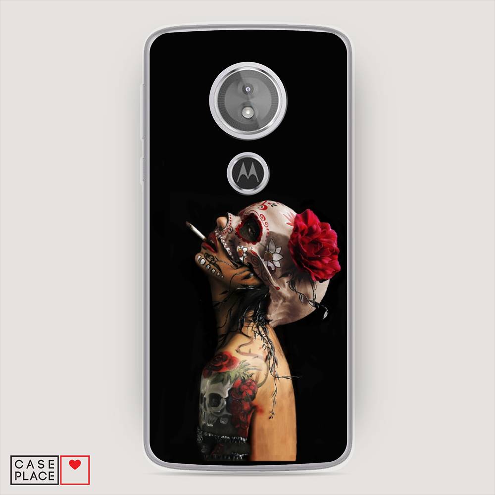

Чехол Awog на Motorola Moto G6 Play / Моторола Мото G6 Плэй "Девушка с черепом", Разноцветный, 240950-9