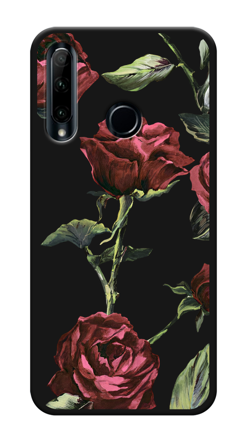 

Чехол Awog на Honor 10i "Бордовые розы фон", Красный, 68852-1