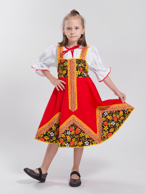 

Сарафан "Оленька" хохлома (Цв: Красный-Белый Размер: 98)