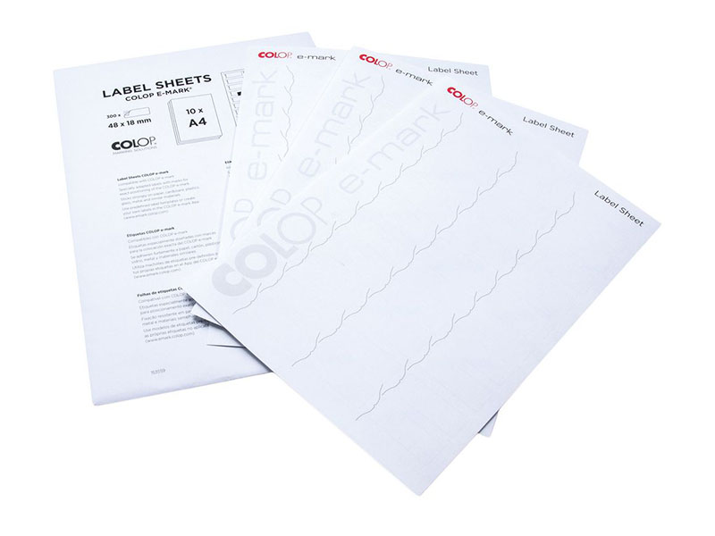 

Аксессуар Наклейки Colop e-mark 18 x 48mm 10 листов A4 48211010/153559, e-mark