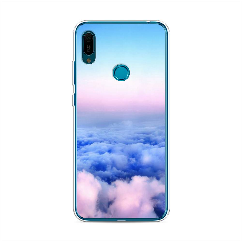 

Чехол Awog на Huawei Y6 2019 "Облака", Голубой;розовый, 68650-4