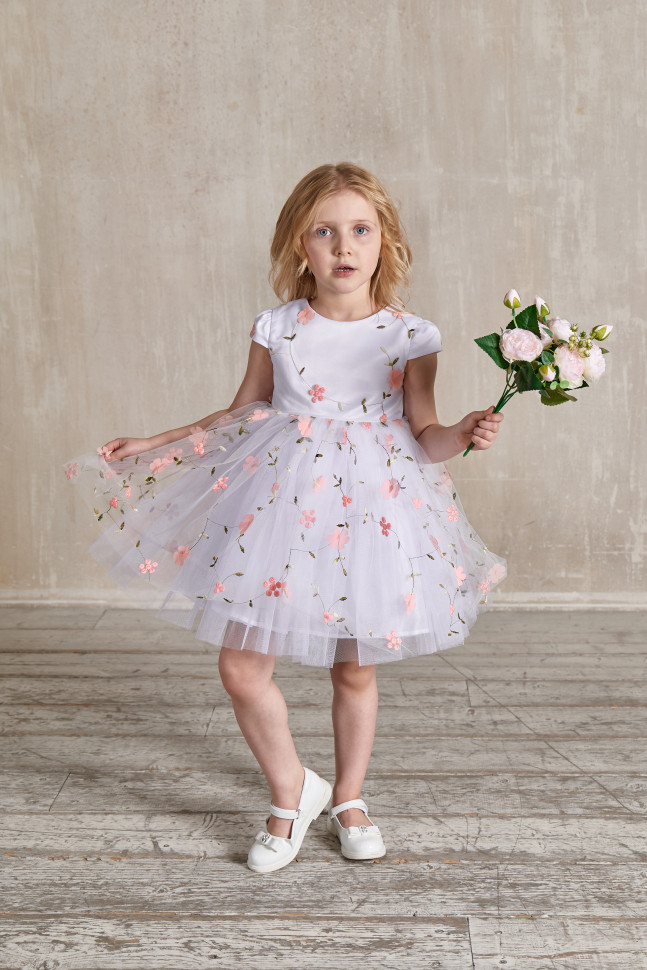 Платье детское Светланка Нежность, оранжевый, 104 белое платье с очной вышивкой aletta детское
