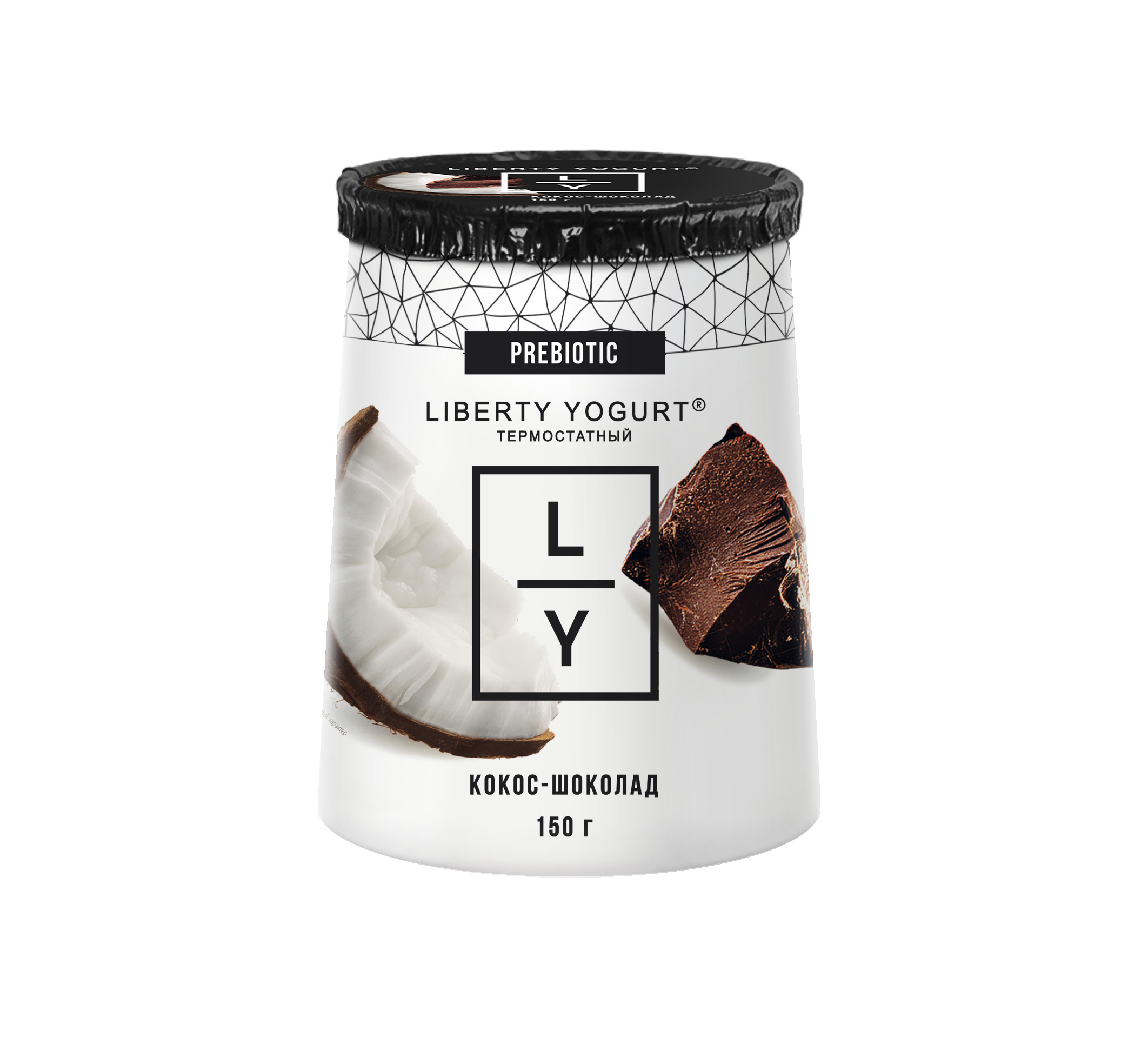Йогурт Liberty Yogurt Двухслойный кокос-шоколад 2% 150 г