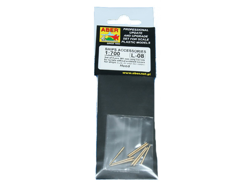 

700 L-08 Aber 1/700 Set of 8 pcs 381 mm long barrels for ship Hood