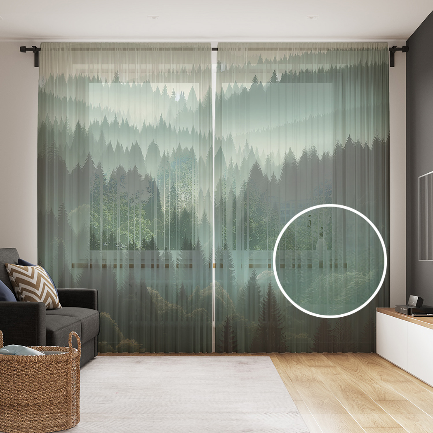 

Тюль JoyArty Густой лес 290x265, tul_sd1741_145x265