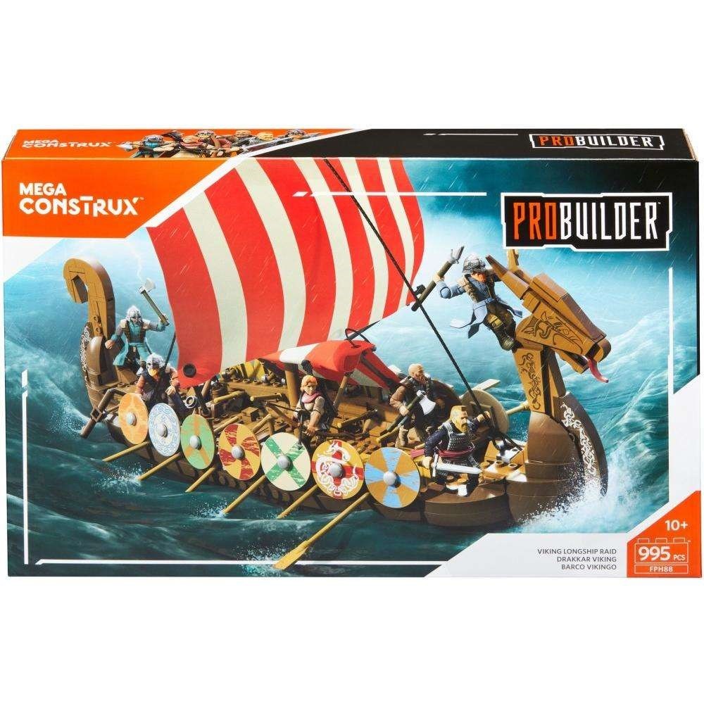 фото Конструктор корабль викингов mega construx probuilder viking longship raid