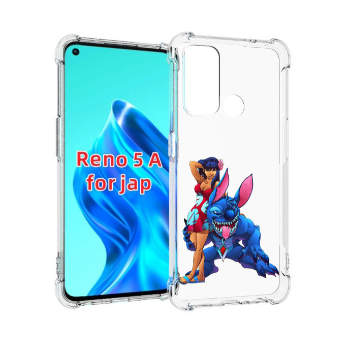 

Чехол MyPads лило и накаченный стич детский для Oppo Reno 5A, Прозрачный, Tocco