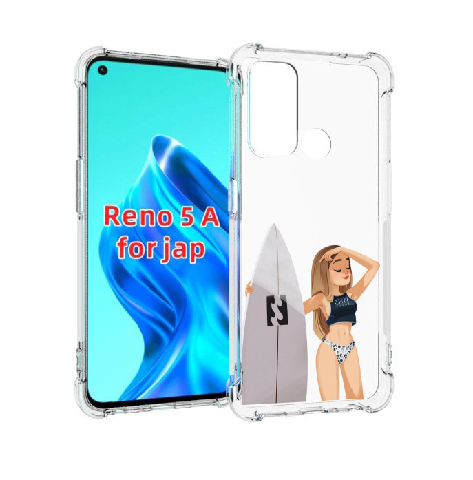 

Чехол MyPads летний-серф для Oppo Reno 5A, Прозрачный, Tocco