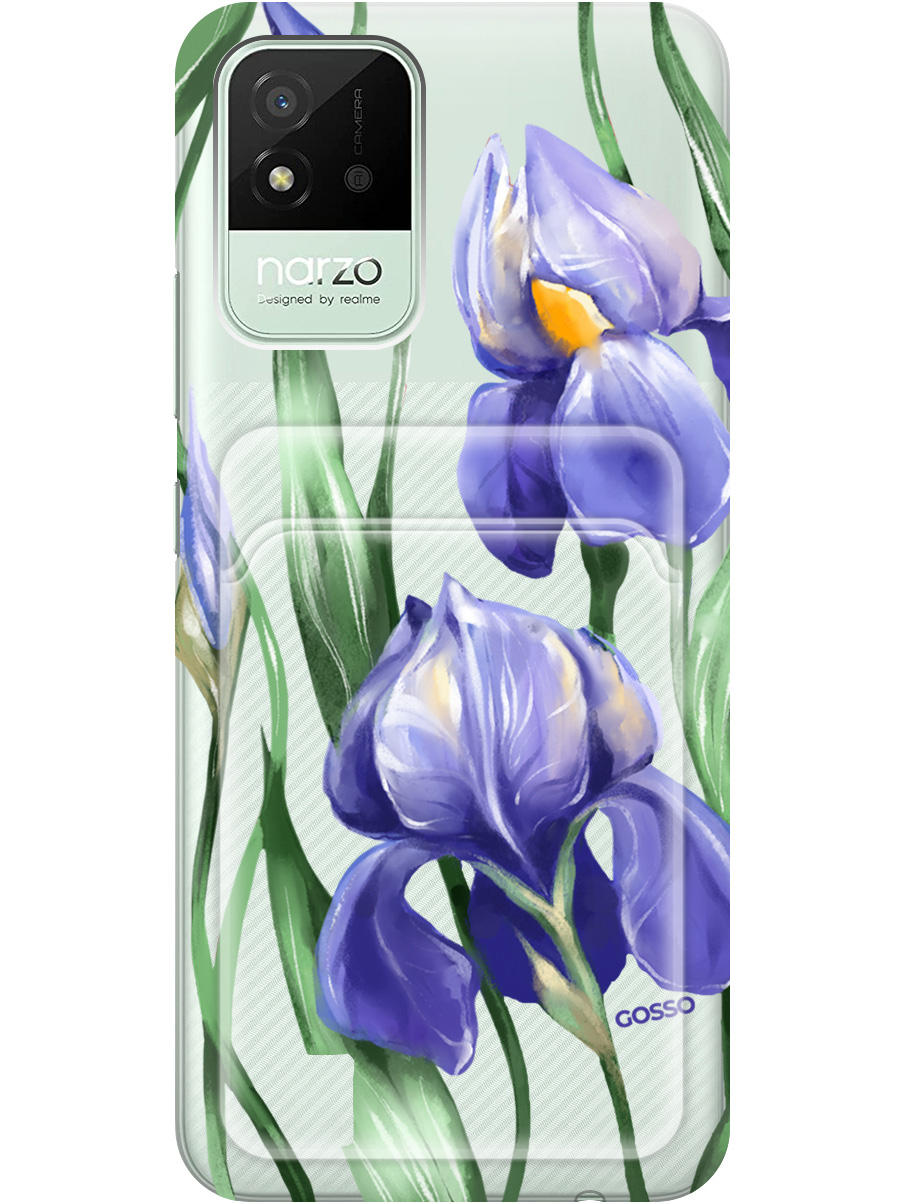 

Силиконовый чехол на Realme narzo 50i с рисунком "Amazing Irises" прозрачный, Прозрачный;белый;синий, 20012040