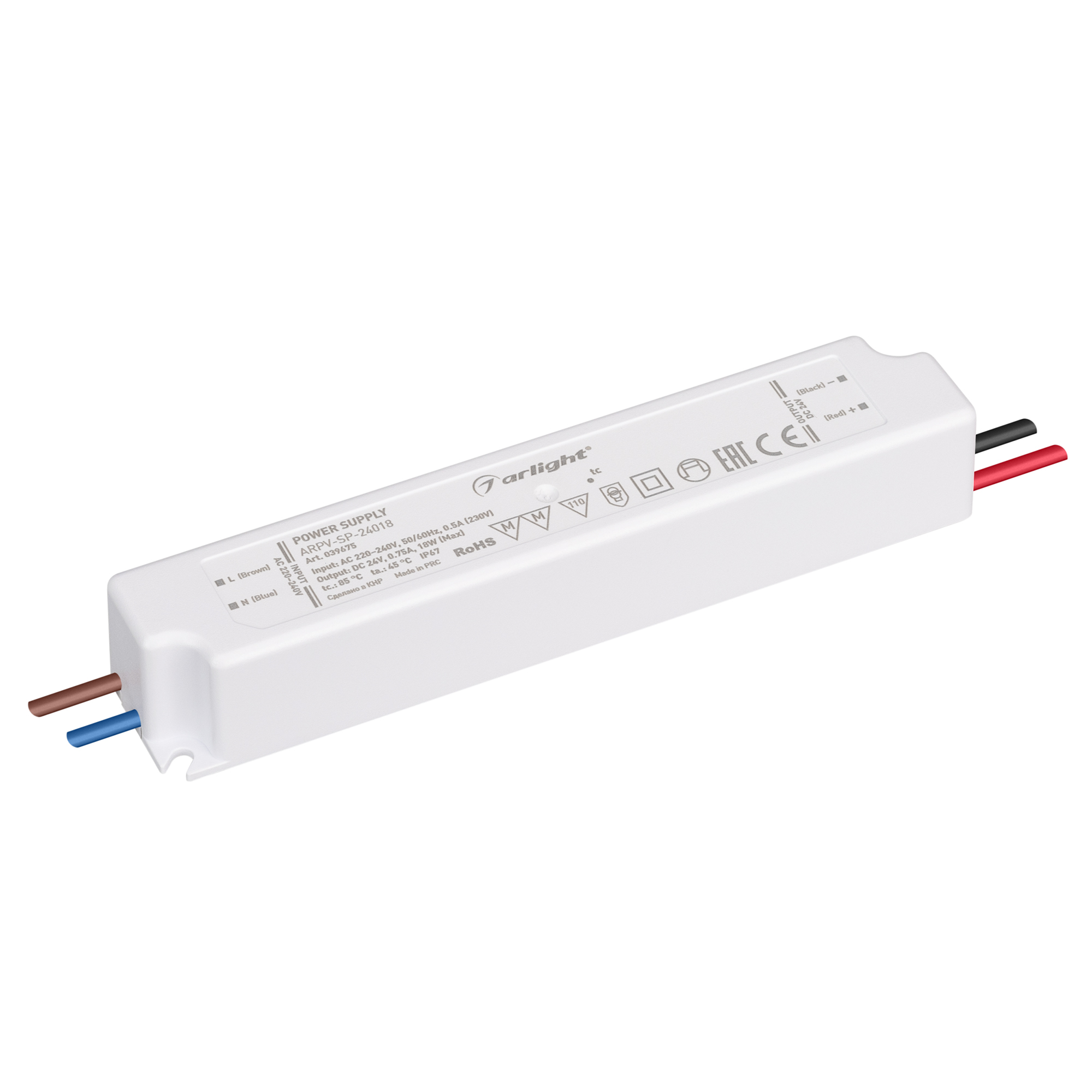 

Блок питания Arlight ARPV-SP-24018 (24V, 0.75A, 18W), 039675, Белый, 039675