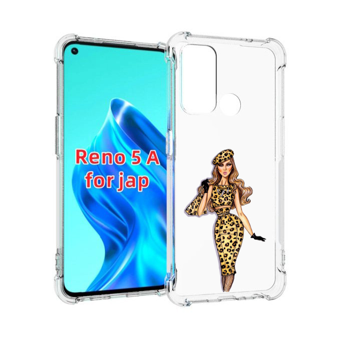 

Чехол MyPads леопардовое платье женский для Oppo Reno 5A, Прозрачный, Tocco