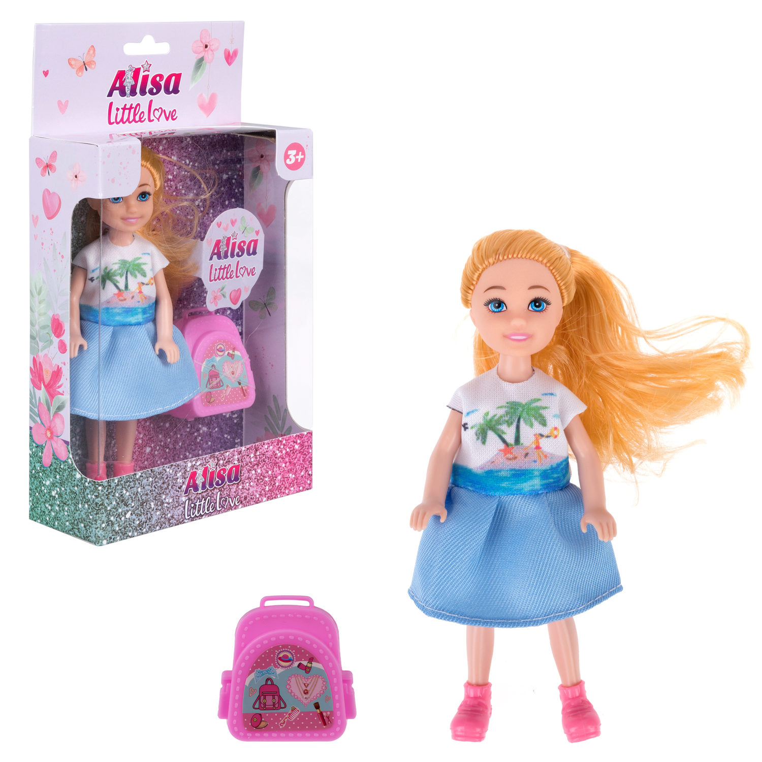 Кукла 1toy Alisa Little Love 15,2 см блонд с хвостиком, с портфелем