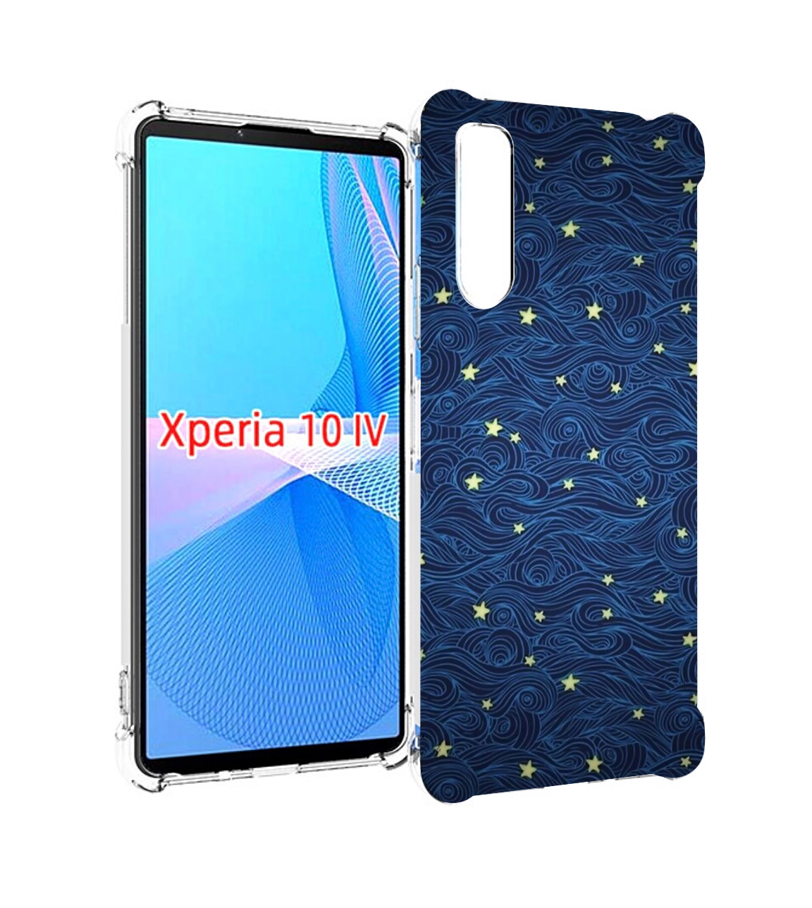 

Чехол MyPads волны с звездами акварель для Sony Xperia 10 IV (10-4), Прозрачный, Tocco