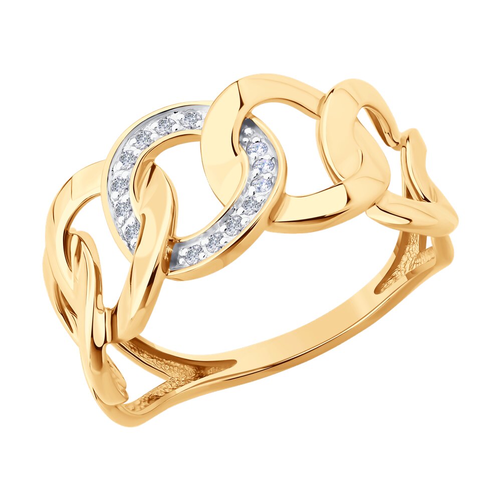 

Кольцо из золота р.  Diamant 51-110-02923-1, фианит, 51-110-02923-1