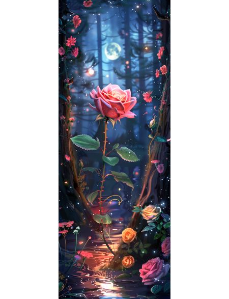 

Алмазная мозаика на подрамнике Ночная роза, 90x30 см, 50 цветов, 86969, ПНА-071