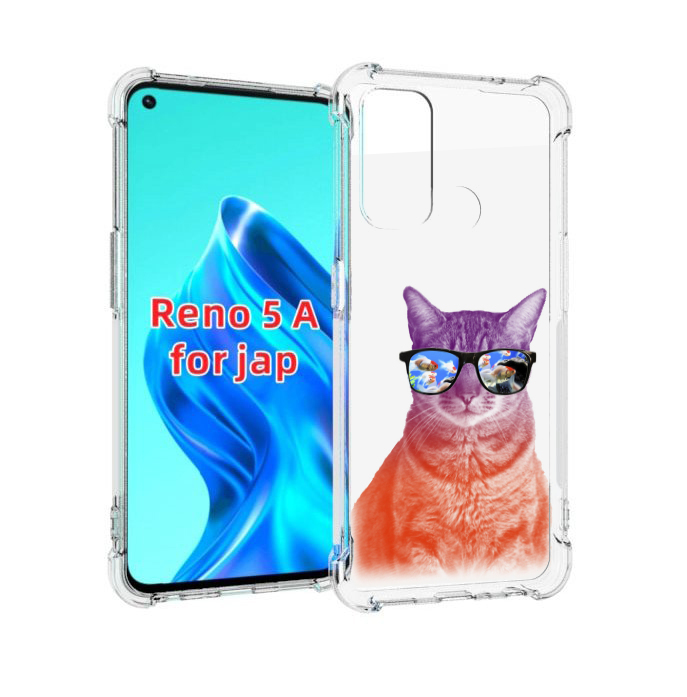 

Чехол MyPads крутой кот-2 для Oppo Reno 5A, Прозрачный, Tocco