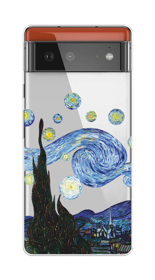 

Чехол на Google Pixel 6 "Ночь Ван Гога", Голубой;синий;черный, 270850-1