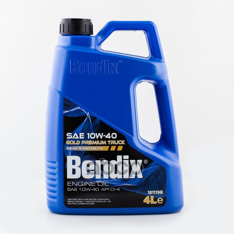 

Моторное масло BENDIX Gold Premium Truck Ci-4 Sae полусинтетическое 10W40 4л