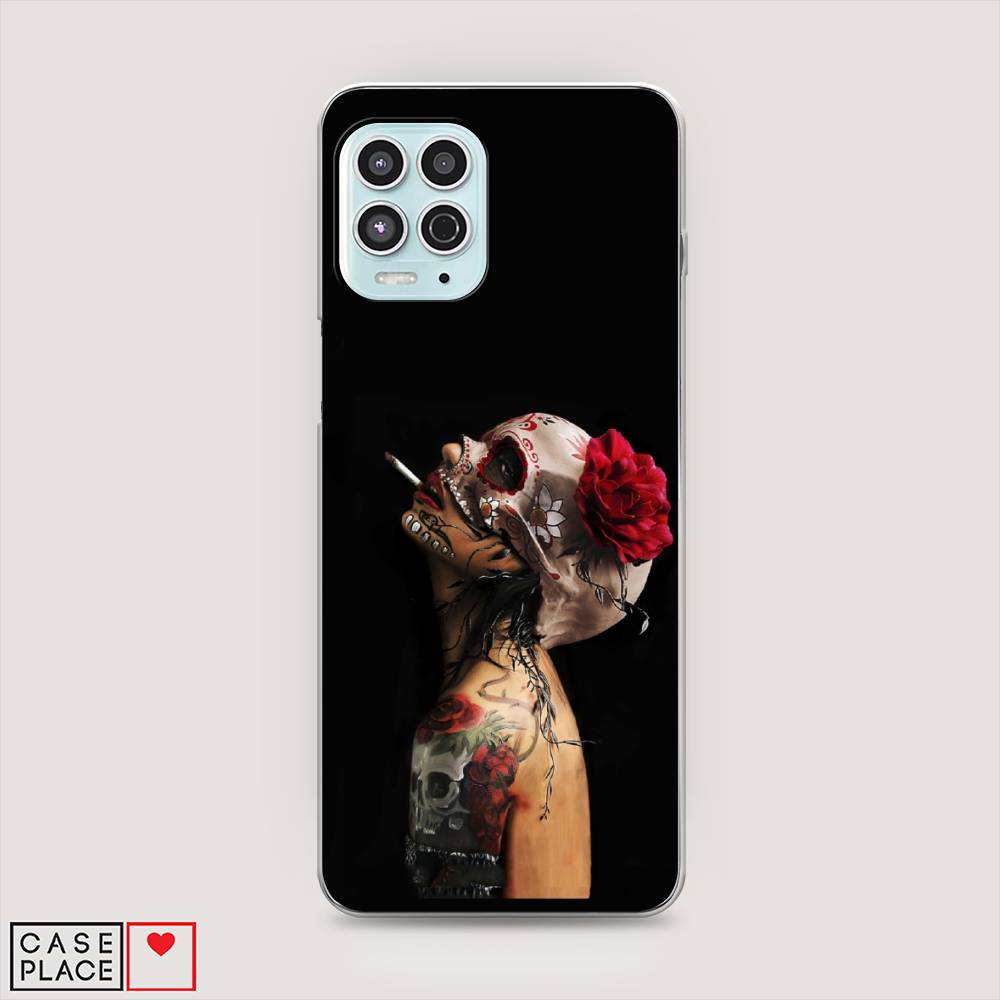 

Чехол Awog на Motorola Moto G100 "Девушка с черепом", Разноцветный, 241650-9