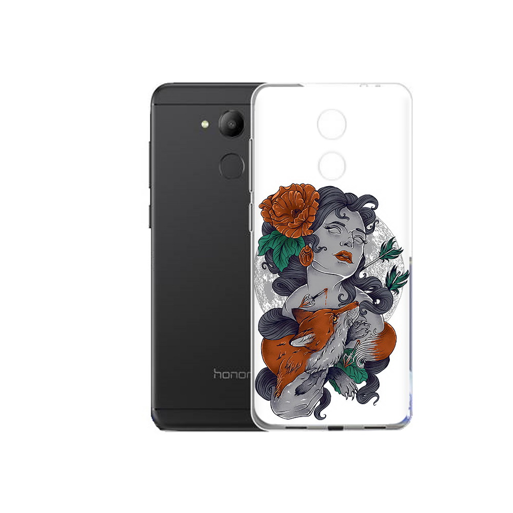 

Чехол MyPads Tocco для Honor 6C темная девушка с лисой (PT67887.49.639), Прозрачный, Tocco