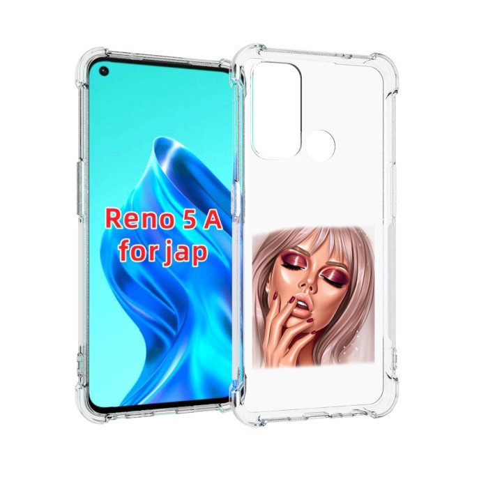 

Чехол MyPads красивый-портрет-девушки женский для Oppo Reno 5A, Прозрачный, Tocco