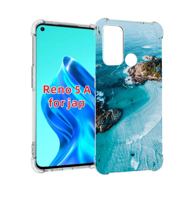 

Чехол MyPads красивый голубой залив для Oppo Reno 5A, Прозрачный, Tocco