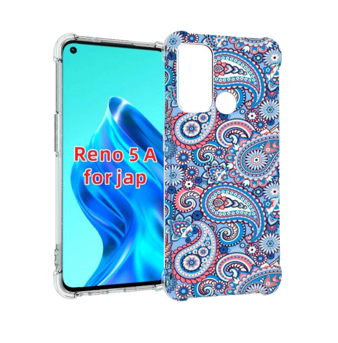 

Чехол MyPads красивый голубой арнамент для Oppo Reno 5A, Прозрачный, Tocco